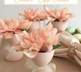 chalk painted easter egg flower vases