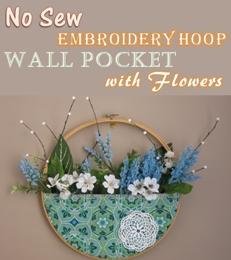 corona de bolsillo de pared con flores sin coser