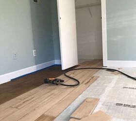 floors from plywood to hardwood look, Underlayment goes down first
