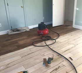 floors from plywood to hardwood look, Staining