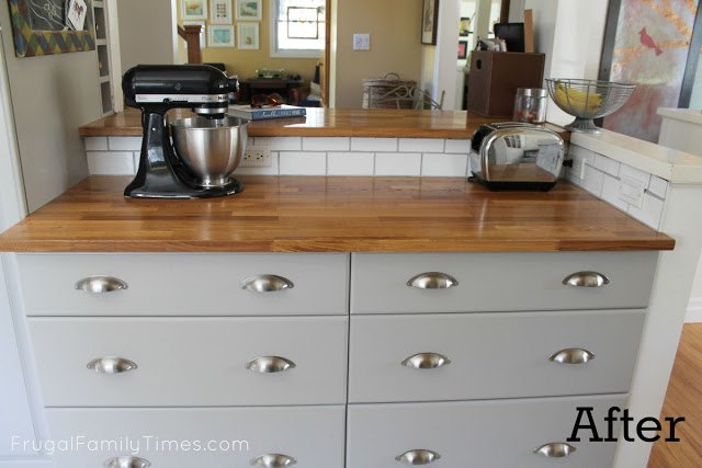 how to hack in stock cupboards to make a custom kitchen on a budget