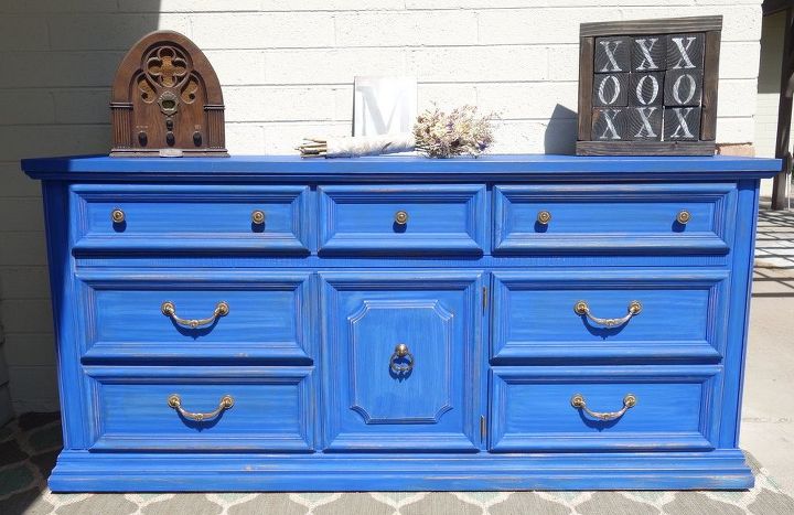 dresser re do with cobalt blue by dixie belle paint