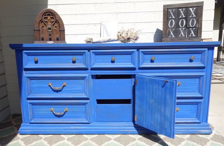 dresser re do with cobalt blue by dixie belle paint