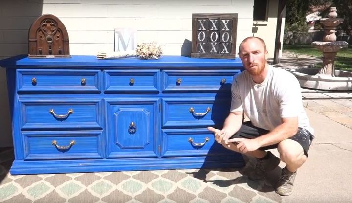 dresser re do with cobalt blue by dixie belle paint