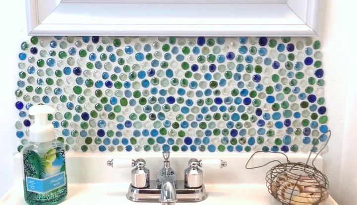 s the 12 most popular backsplash makeovers people are doing now, Glass Gems Cost 6 Time spent 2 days