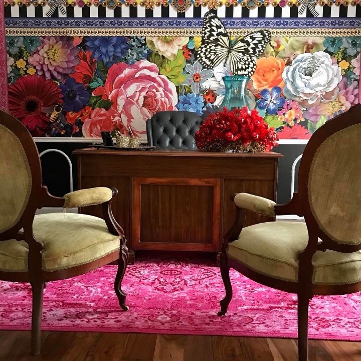 adicione um mural de papel de parede floral impressionante ao seu lugar feliz, t o atraente
