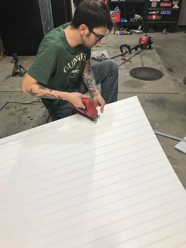 installing beadboard as backsplash and kitchen makeover for 100