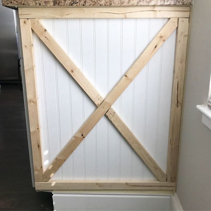 installing beadboard as backsplash and kitchen makeover for 100