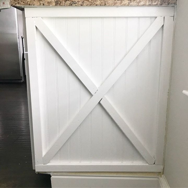 installing beadboard as backsplash and kitchen makeover for 100