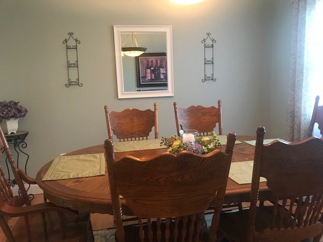 dining room family photo display