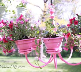 18 adorable container garden ideas to copy this spring, DIY Chandelier Planter