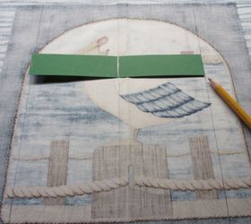 wood shutters become a work of art even if you can t paint, Tracing slat template onto fabric
