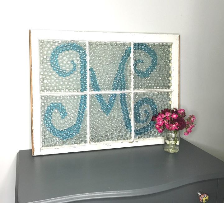 s 15 amazing ideas you can make with dollar store gems, Make a monogrammed window