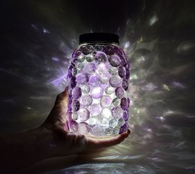 s 15 amazing ideas you can make with dollar store gems, Glue them onto mason jars for luminaries