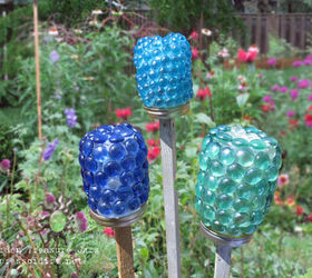 s 15 amazing ideas you can make with dollar store gems, Make pretty garden treasure jars