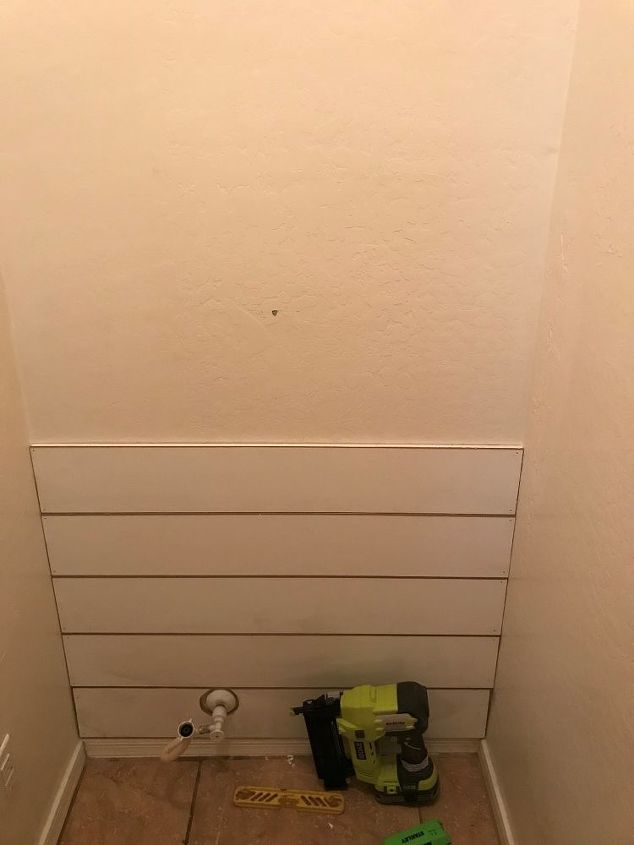 how to do a shiplap wall out of 5 baseboard for only 54
