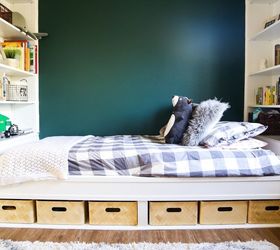 diy build in daybed with bookshelves