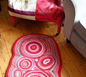 gorgeous colorful soft rug from old sweaters