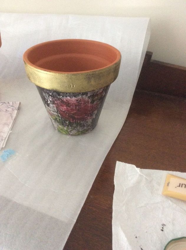 diy crackle painting a terracotta pot