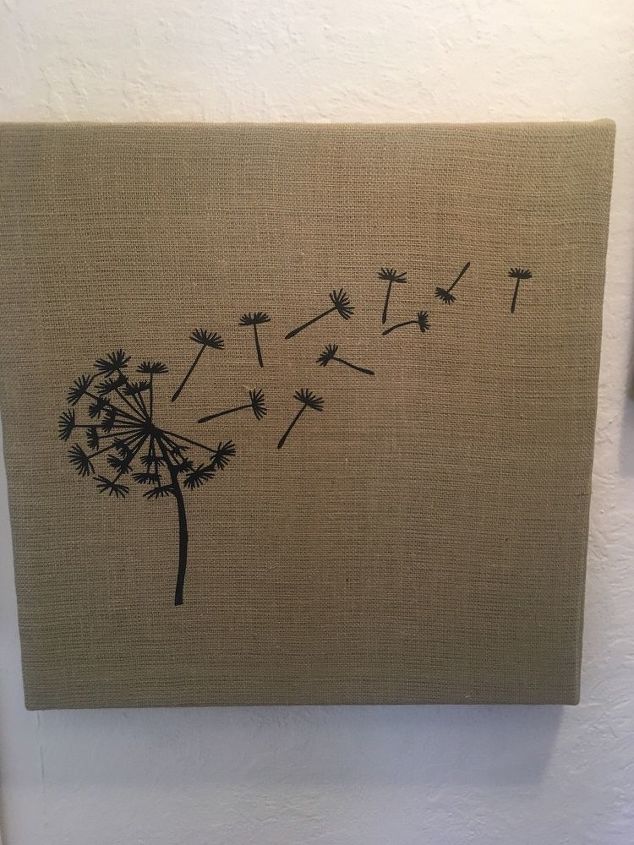recycled canvas picture giving them a potter barn look, I like dandelions
