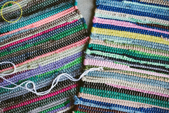 diy boho floor pillow using dollar store rugs