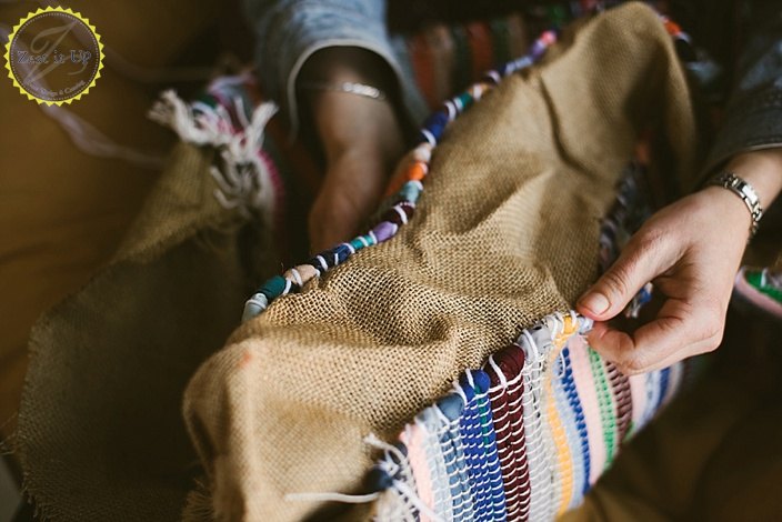 diy boho floor pillow using dollar store rugs