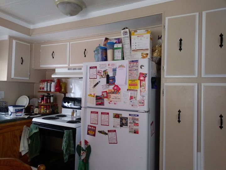 q i don t have cabinets in part of kitchen how can i make it look bette