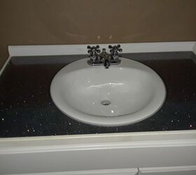 glitter bathroom counter