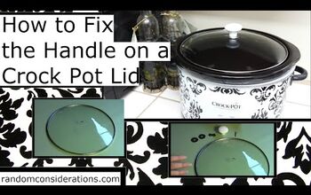 Replacing screw on handle-inside slow cooker lid.