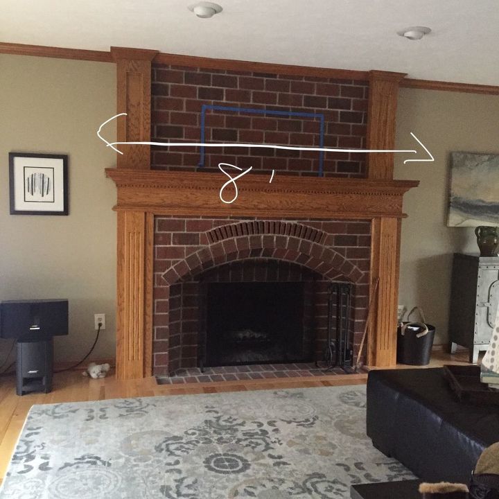q updating living room fireplace too big