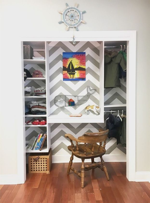 s top 12 ways to organize your bedroom closet, Modular Shelves Create An Extra Work Space