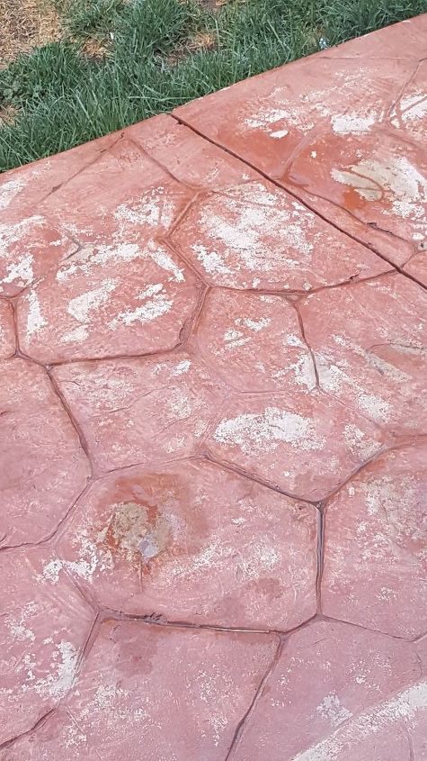 how to remove stained stamped concrete
