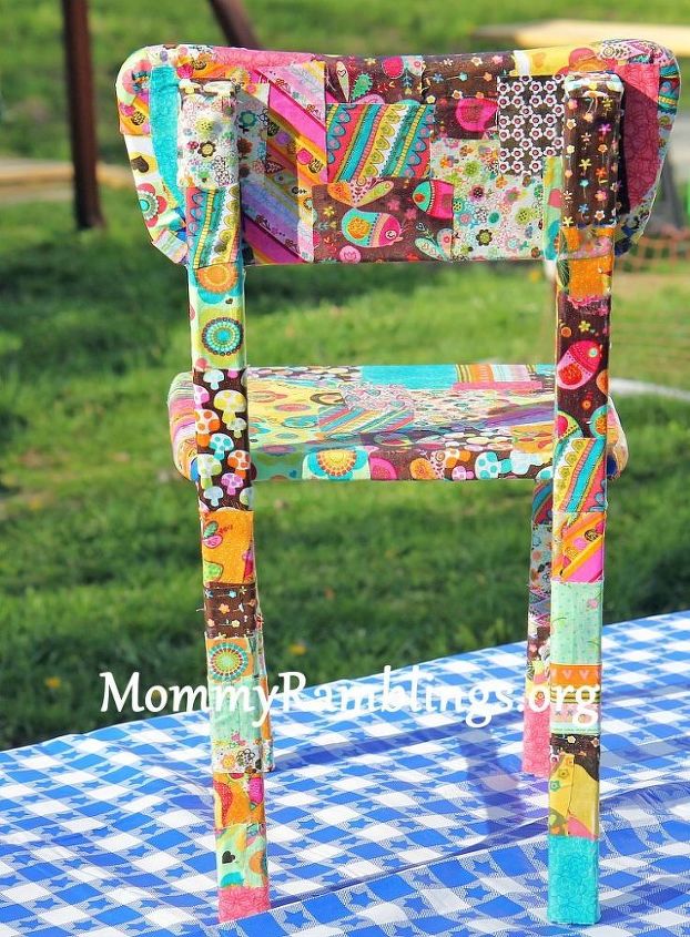 decoupage furniture with fabric and modpodge