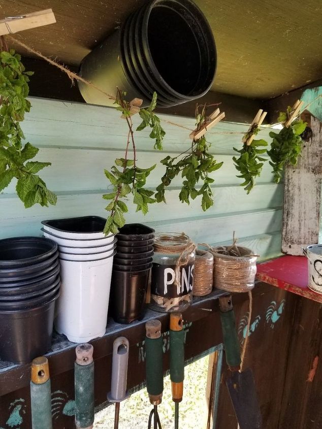 from childs unused playhouse to potting shanty
