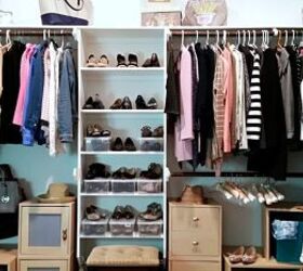 s 15 totally doable makeover ideas you can finish in one day, Declutter for a master closet makeover