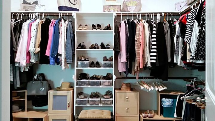 s 15 totally doable makeover ideas you can finish in one day, Declutter for a master closet makeover