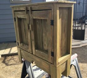 cute little cabinet becomes a rustic gem, Painted hinges