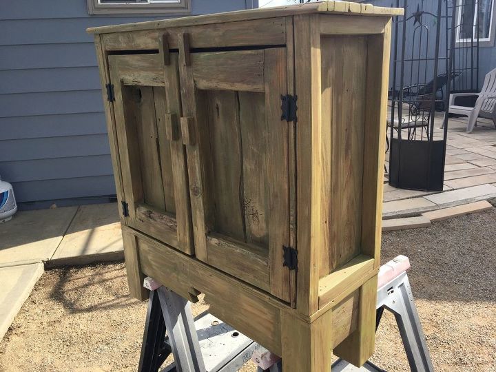 cute little cabinet becomes a rustic gem, Painted hinges