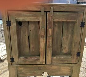 cute little cabinet becomes a rustic gem, Here she is rustic and all
