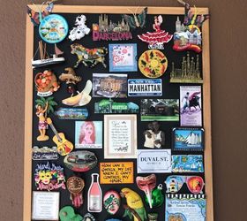 how to make a magnetic picture board to display travel magnets