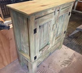 cute little cabinet becomes a rustic gem, Lots of texture