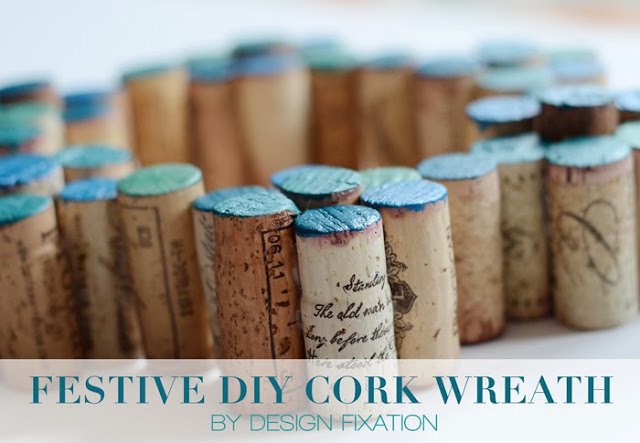easy diy painted wine cork wreath