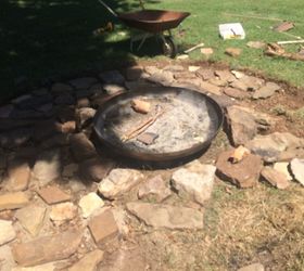 flagstone firepit for the backyard