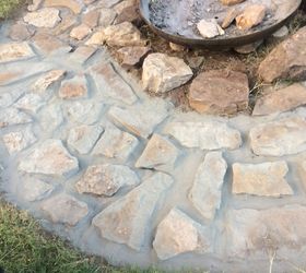 flagstone firepit for the backyard