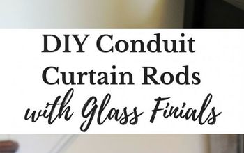  Varões de cortina de duto DIY com remates de cristal e suportes de cortina DIY