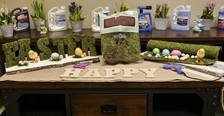 moss happy easter sign