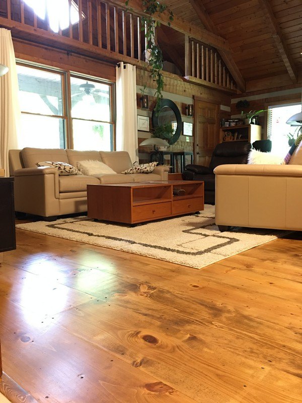 12 wide plank pine floor