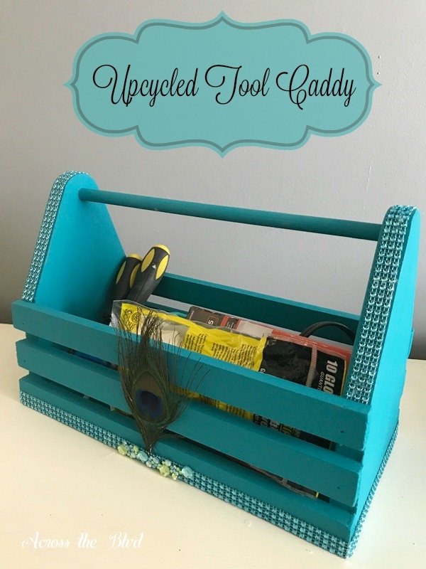 upcycled caddy for craft tool storage