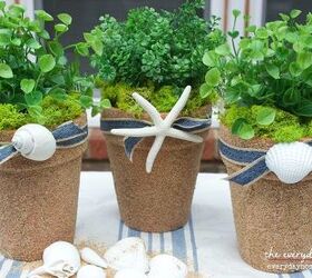 22 ideas to make your terra cotta pots look oh so pretty, Make sandy centerpieces