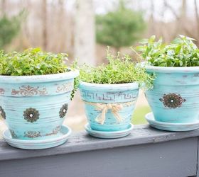 22 ideas to make your terra cotta pots look oh so pretty, Add a pretty bow and some jewels